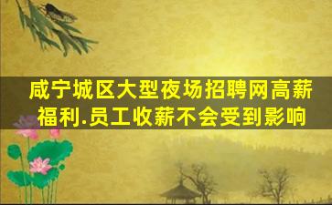 咸宁城区大型夜场招聘网高薪福利.员工收薪不会受到影响